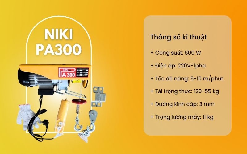 Tời Treo NIKI PA300-30m