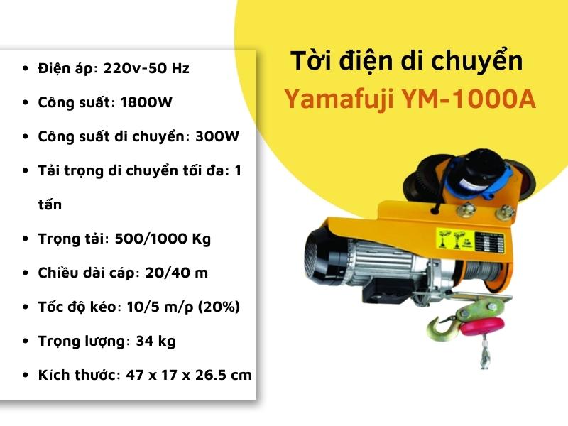 Tời điện di chuyển Yamafuji YM-1000A