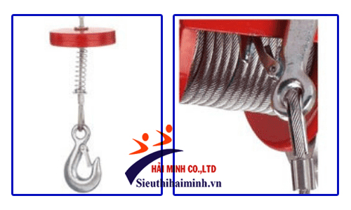 Móc treo của tời điện mini HUGO PA1200-40m 40 mét