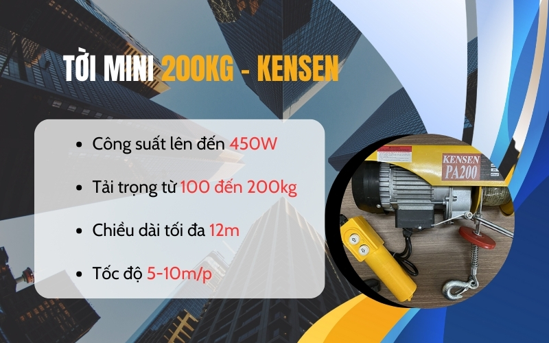 Tời mini 200kg – Kensen