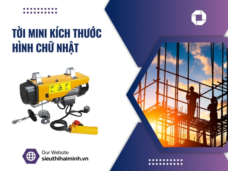 Tời mini thiết kế hình chữ nhật