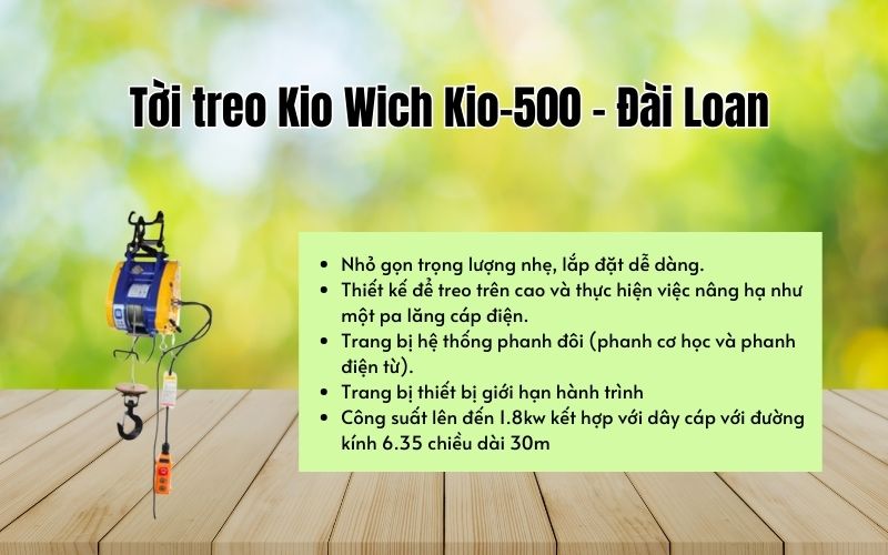 Tời treo Kio Wich Kio-500 – Đài Loan