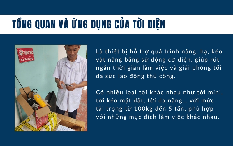 Tổng quan và ứng dụng của tời điện