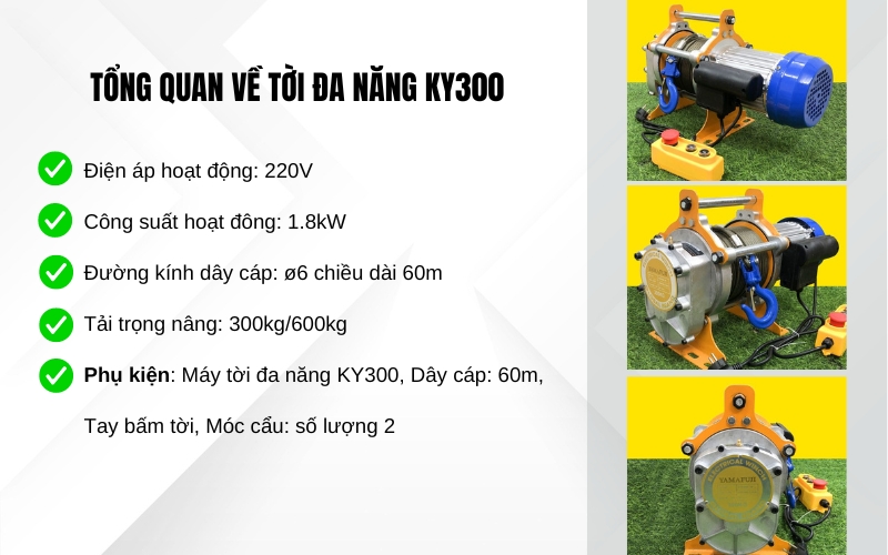 Tổng quan về tời đa năng Ky300