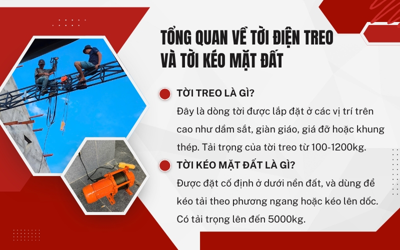 Tổng quan về tời điện treo và tời kéo mặt đất