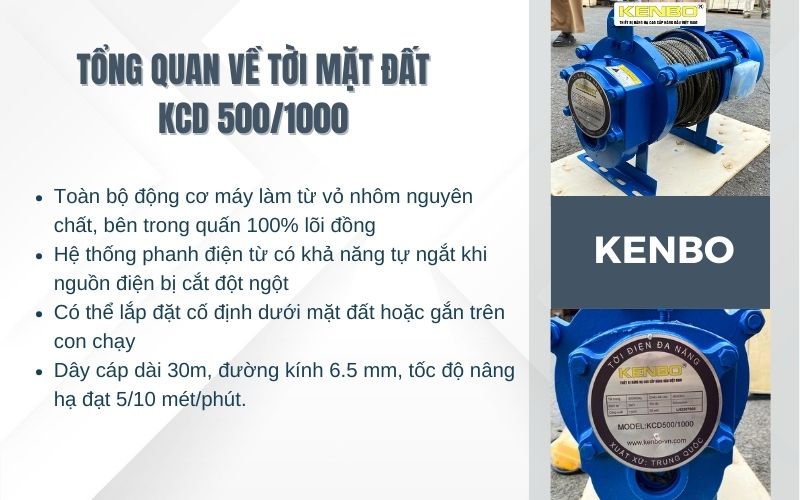 Tổng quan về tời mặt đất KCD 5001000