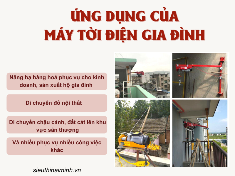 Ứng dụng của máy tời điện gia đình