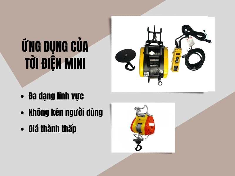 Ứng dụng máy tời điện mini