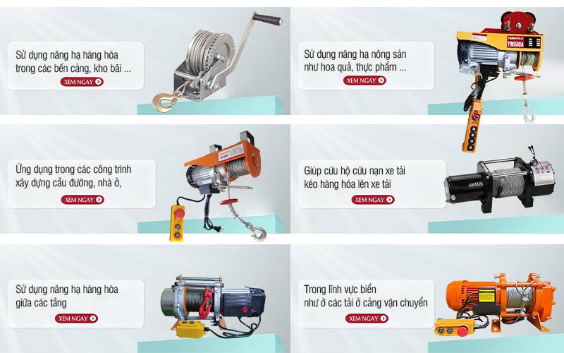 Unwgss dụng và vai trò của các loại tời điện