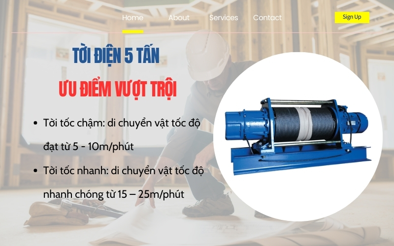 Ưu điểm tính năng vượt trội của máy tời 5 tấn