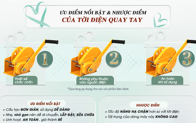 Ưu nhược điểm của máy tời quay tay