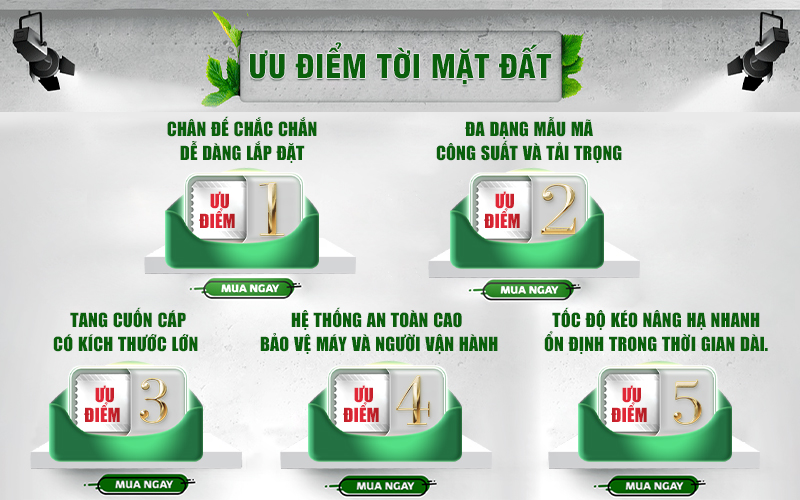 Ưu nhược điểm của tời mặt đất