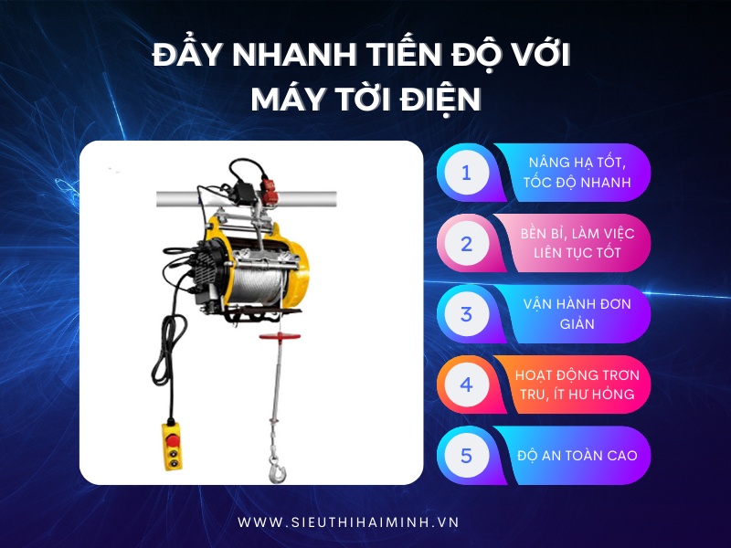 máy tời điện giúp đẩy nhanh tiến độ nâng hạ hàng hóa
