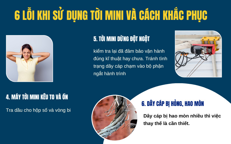 lỗi khi sử dụng tời mini và cách khắc phục