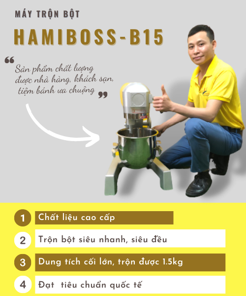 Máy trộn bột Hamiboss-B15 chất liệu chắc chắn