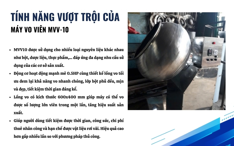 Tính năng nổi bật của máy vo viên MVV-10