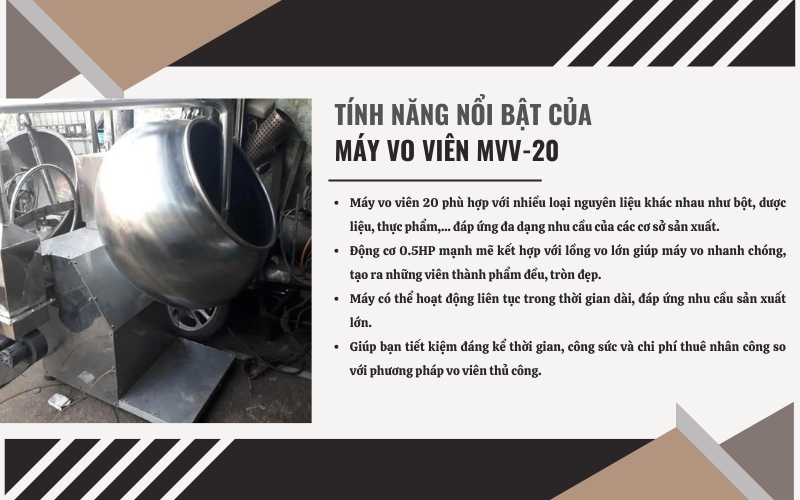 Tính năng nổi bật của máy vo viên MVV-20