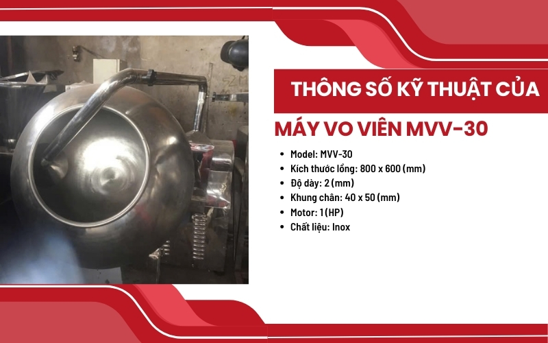 Thông số kỹ thuật của Máy vo viên MVV-30