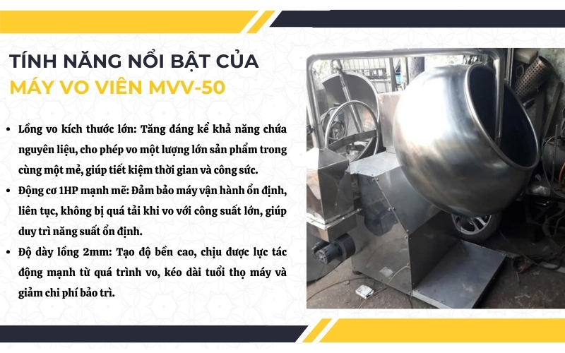Ưu điểm và tính năng nổi bật của máy vo viên MVV-50