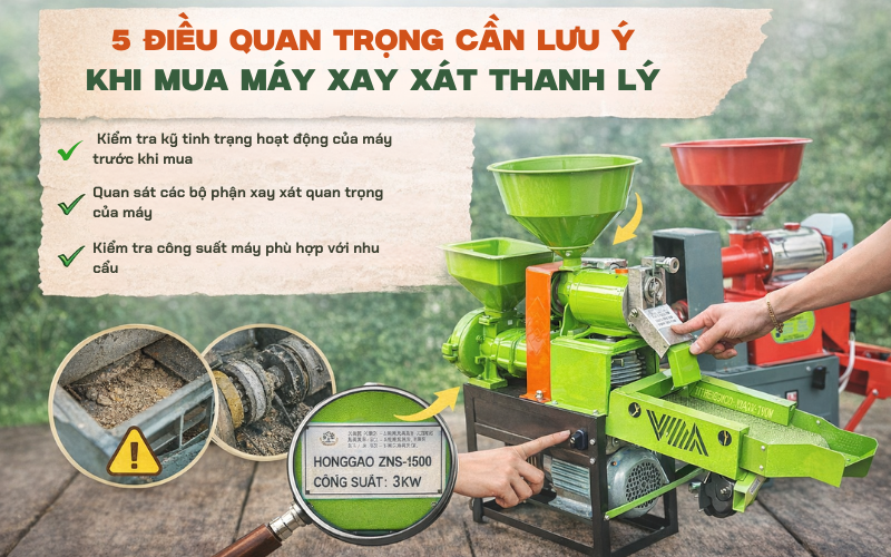 5 Điều quan trọng cần lưu ý khi mua máy xay xát thanh lý