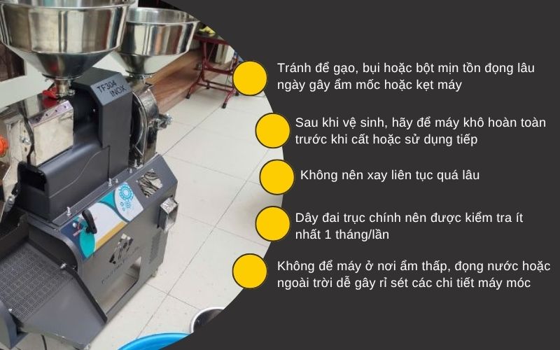 Bảo quản máy xát gạo đúng cách