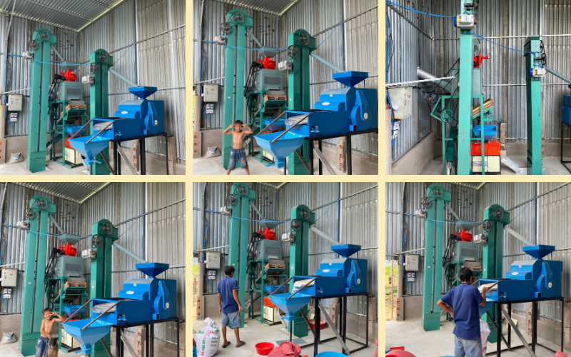 Bộ máy xay xát Tự Động HM1000 loại 2 gầu tải ( điện 1 pha) 