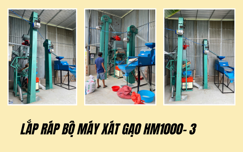 Bộ máy xay xát Tự Động HM1000 loại 2 gầu tải ( điện 1 pha) 