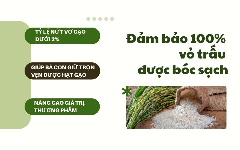 Đảm bảo vỏ trấu được bóc sạch