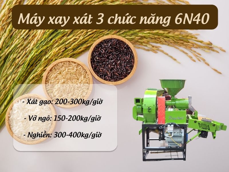 Máy xay xát gạo 6N40 độc quyền tại Hải Minh