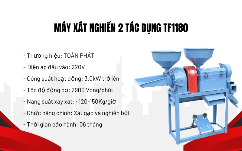 Máy xát nghiền 2 tác dụng TF1180