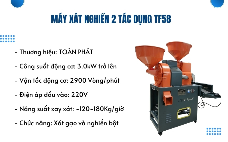 Máy xát nghiền 2 tác dụng TF58