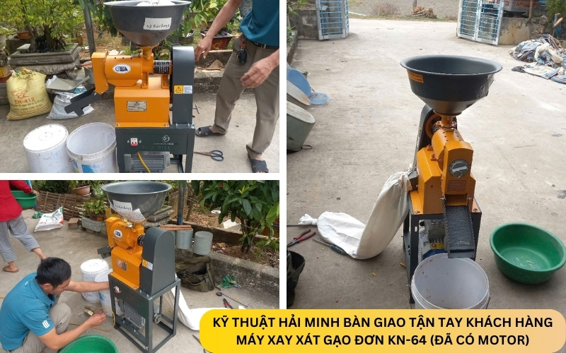 Máy xay xát gạo đơn KN-64 (Đã có Motor)