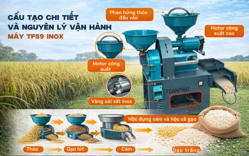  Cấu tạo chi tiết và nguyên lý vận hành máy TF59 INOX