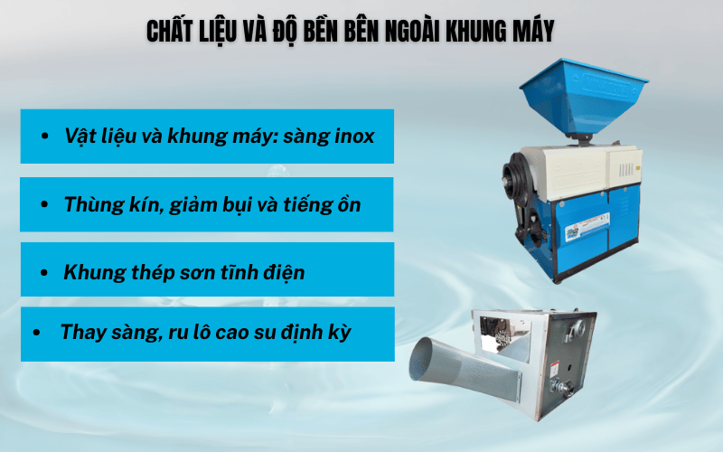 Chất liệu và độ bền bên ngoài khung máy