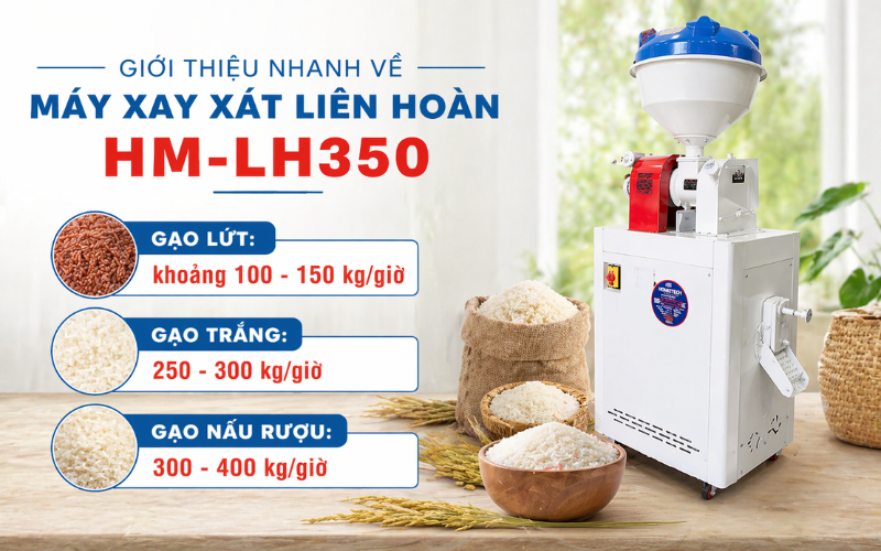 Tổng quan máy xay xát gạo HM-LH350 và những lưu ý