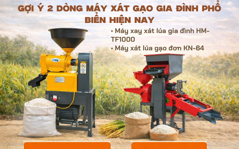 Gợi ý 2 dòng máy xát gạo gia đình phổ biến hiện nay