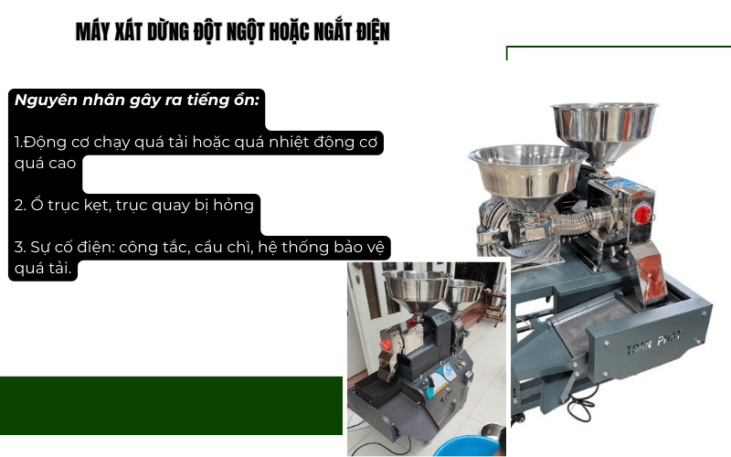 Máy xát dừng đột ngột hoặc ngắt điện