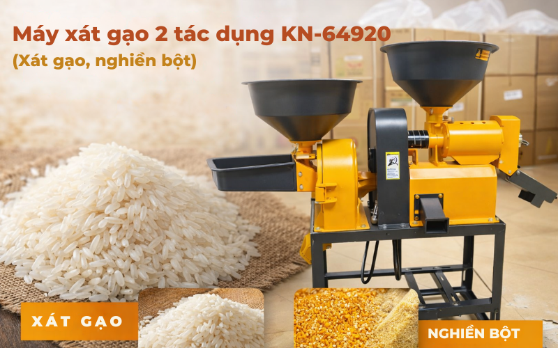 Máy xát gạo 2 tác dụng KN-64920 (Xát gạo, nghiền bột)