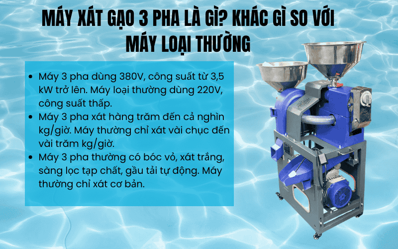 Máy xát gạo 3 pha là gì? Khác gì so với máy loại thường