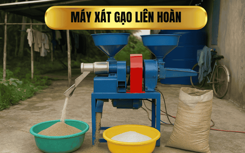 Máy xát gạo liên hoàn
