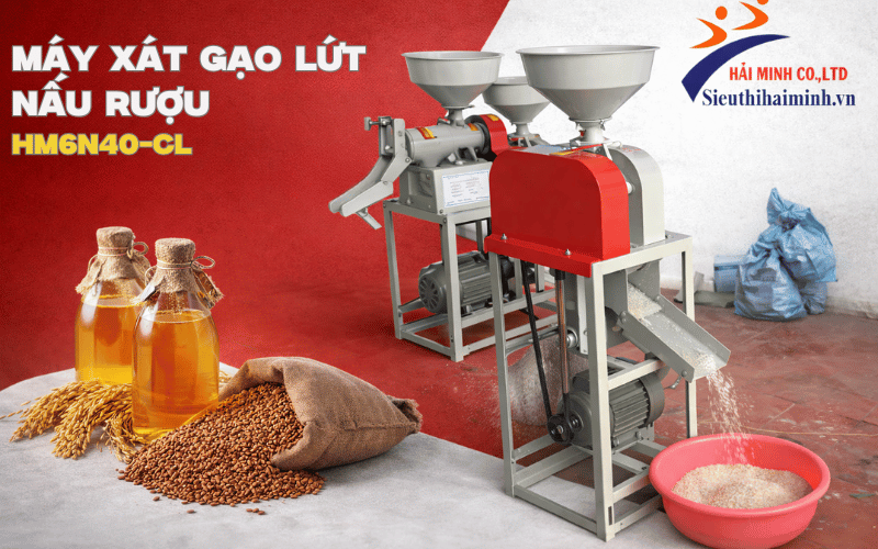 Máy xát gạo lứt nấu rượu HM6N40-CL 