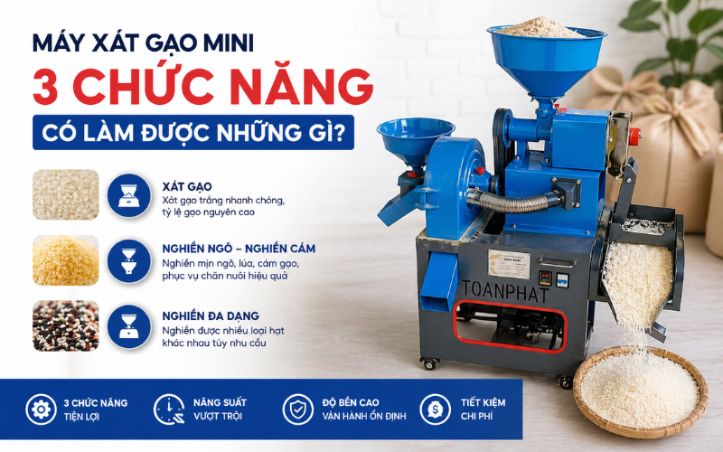 Máy Xát Gạo Mini 3 Chức Năng Có Làm Được Những Gì?