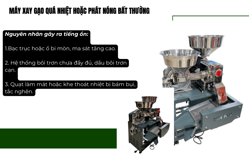 Máy xay gạo quá nhiệt hoặc phát nóng bất thường