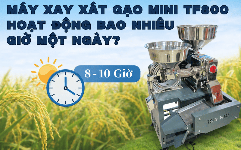 Máy Xay Xát Gạo Mini TF800 Hoạt Động Bao Nhiêu Giờ Một Ngày