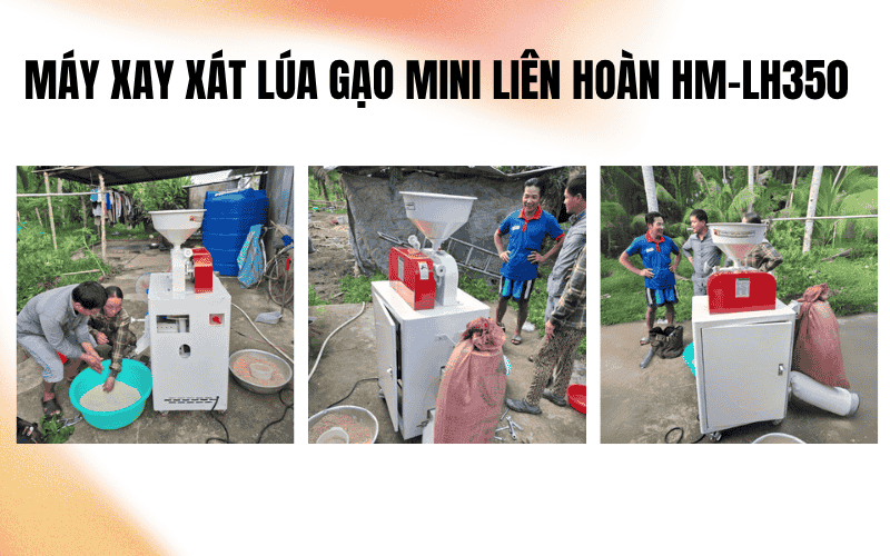 Máy xay xát lúa gạo mini liên hoàn HM-LH350