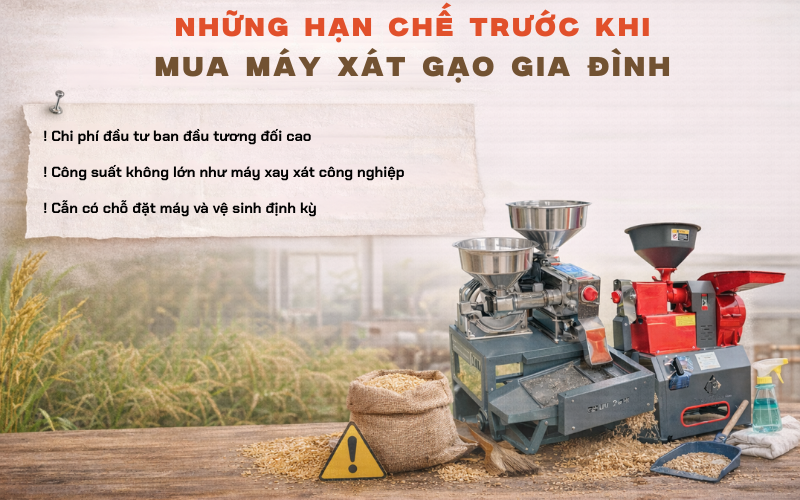 Những hạn chế trước khi mua máy xát gạo gia đình