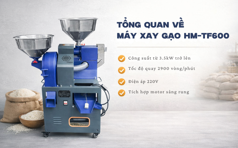 Tổng quan về máy xay gạo HM-TF600 