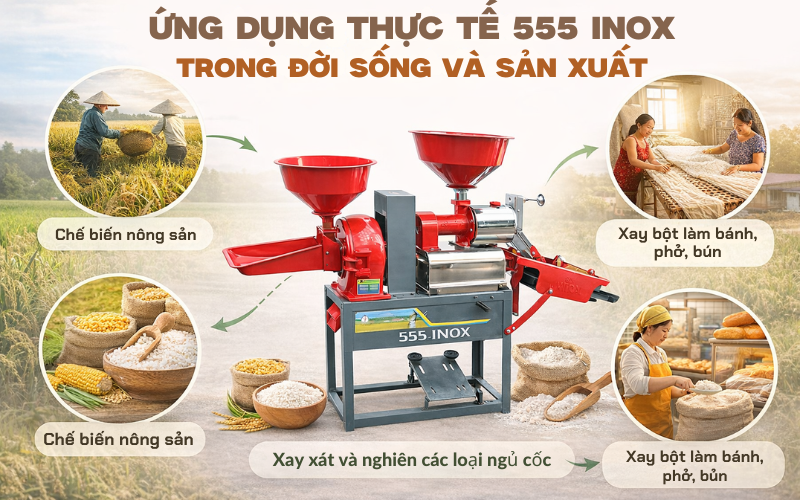 Ứng dụng thực tế 555 INOX trong đời sống và sản xuất