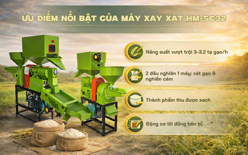 Ưu điểm nổi bật của máy xay xát HM-SC32 so với thị trường