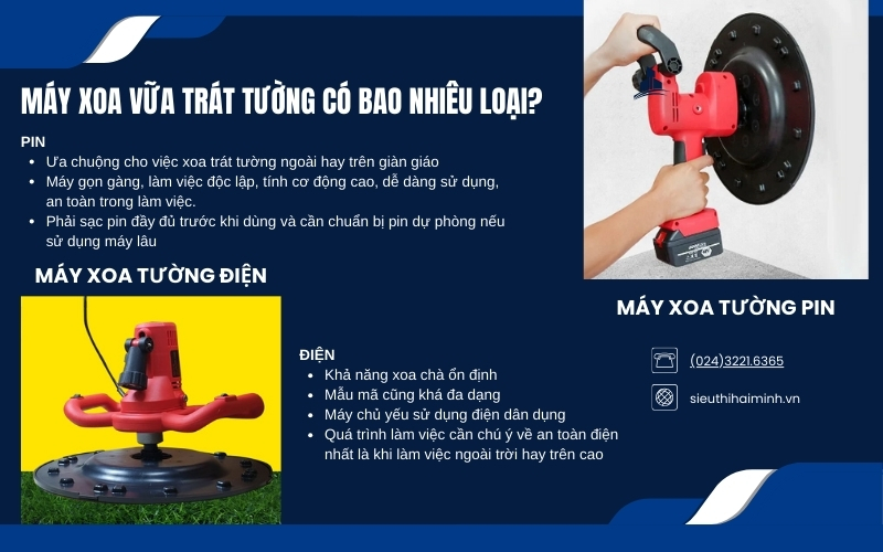Máy xoa vữa trát tường có bao nhiêu loại